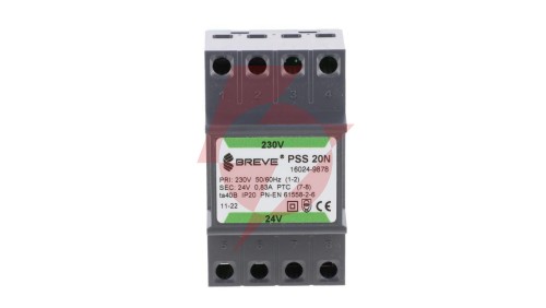 Transformator 1-fazowy modułowy bezpieczeństwa PSS 20N 230/ 24V 0,83A, na szynę DIN, IP20, Ta 40, 16024-9878