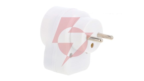 Wtyczka-gniazdo z wyłącznikiem 10A 250V z/u białe R-1WS