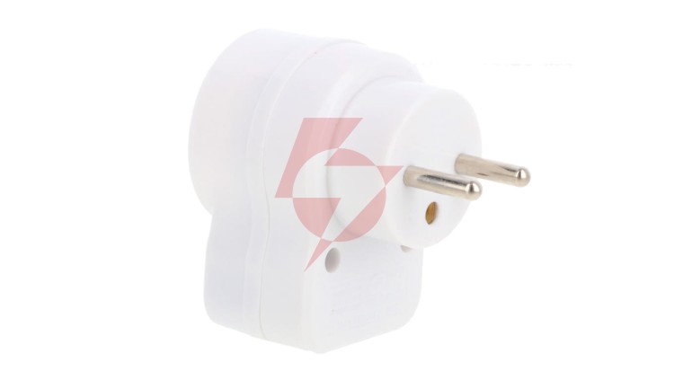 Wtyczka-gniazdo z wyłącznikiem 10A 250V z/u białe R-1WS