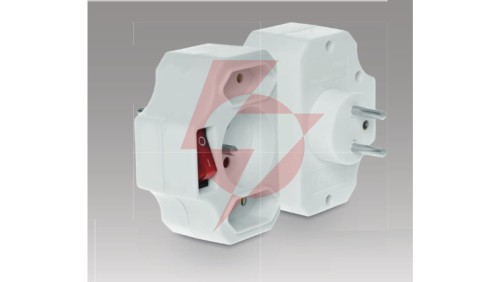 Rozgałęźnik wtyczkowy z wyłącznikiem 1-gniazdo z/u + 2x Euro biały R-12WS-B