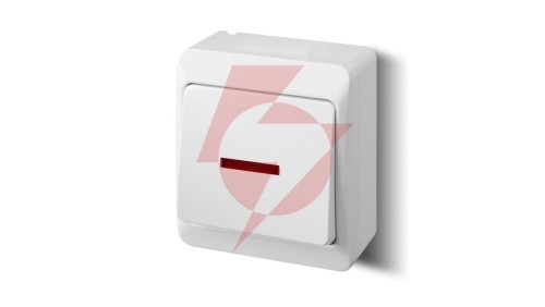 Hermes Łącznik schodowy hermetyczny IP44 z podświetleniem biały 0341-02