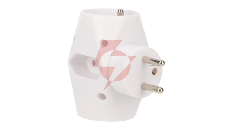 Rozgałeźnik wtyczkowy 2-gniazda z/u+2x Euro biały R-21