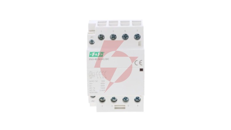 Stycznik modułowy, montaż na szynie, styki 4xNO, 63A, 24V DC ST63-40-24ACDC