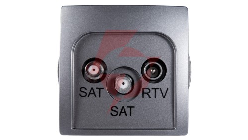 Simon Basic Gniazdo antenowe SAT/SAT/RTV końcowe stal inox BMZAR+SAT3.1-P2.01/21