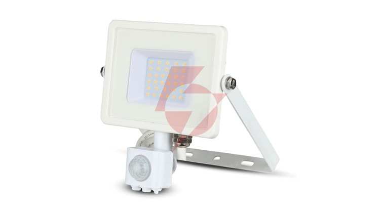Projektor LED 30W 2400lm 6400K Dioda SAMSUNG z czujnikiem ruchu PIR Biały IP65 459