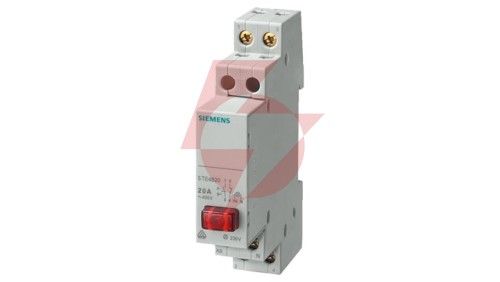 Przycisk modułowy 20A 1Z 1R czerwony z lampką 230V przełączany mono/bistabilny 5TE4820