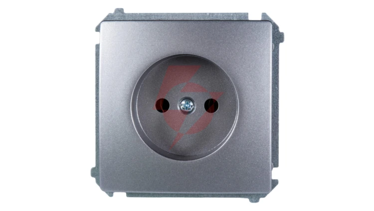 Simon Basic Gniazdo pojedyncze b/u 16A IP20 stal inox BMG1.01/21