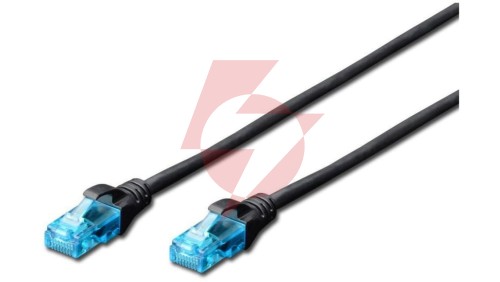 Kabel krosowy (Patch Cord) U/UTP kat. 5e czarny 3m DK-1512-030/BL