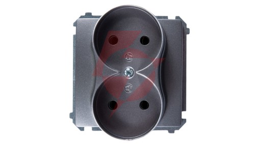 Simon Basic Gniazdo podwójne b/u 16A IP20 stal inox BMG2M.01/21