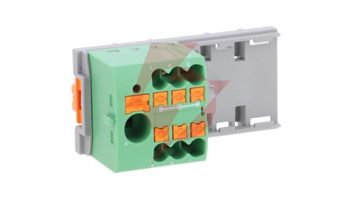 Blok rozdzielczy PTFIX 6/6X2,5-NS35 GN, zielone złącze przemysłowe - 6 punktów przyłączeniowych o przekroju 2,5mm2