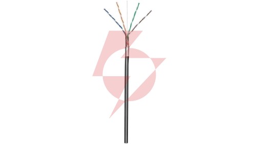 Kabel Skrętka Kat 5e F/UTP Drut 305m Czarna Zewnętrzna CCA