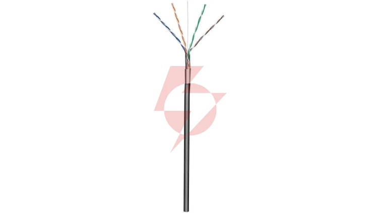 Kabel Skrętka Kat 5e F/UTP Drut 305m Czarna Zewnętrzna CCA