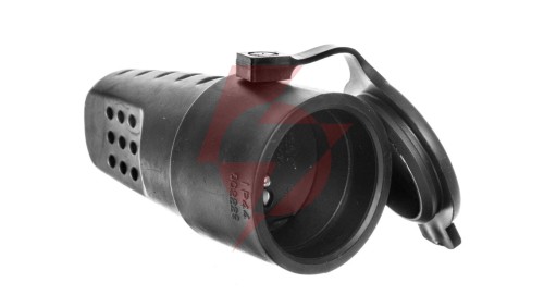 Gniazdo przenośne gumowe proste 3P 16A 250V czarne IP44 OR-AE-1314