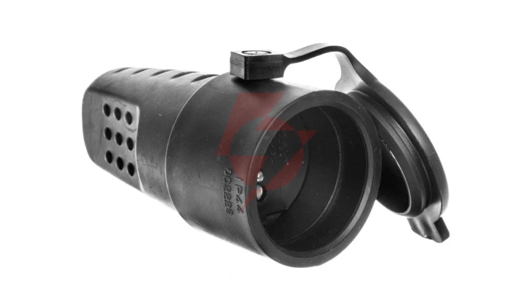 Gniazdo przenośne gumowe proste 3P 16A 250V czarne IP44 OR-AE-1314