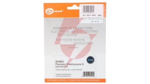 Program SONEL Pomiary Elektryczne 6 - upgrade z wersji 3,4,5 WAPROSONPE6UP