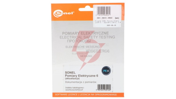 Program SONEL Pomiary Elektryczne 6 - upgrade z wersji 3,4,5 WAPROSONPE6UP