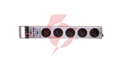 Listwa zasilająca przeciwprzepieciowa Super-Solid 4500A 2,5m 5 gniazd srebrny H05VV-F 3G1,5 1153344315