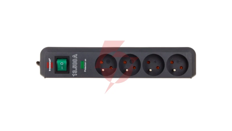 Listwa zasilajaca przeciwprzepieciowa Eco-Line 4500A 1,5m 4 gniazda czarna H05VV-F 3G1,5 1153904314
