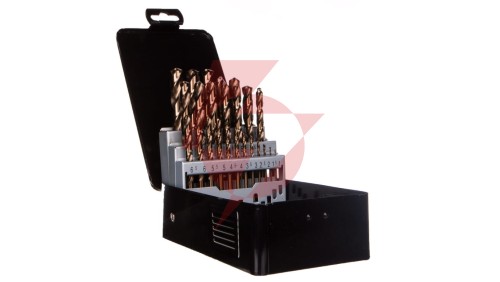 Wiertła do metalu HSS-Co 1.0-13 mm stal M35 kąt wierzchołkowy 135 stopni korekta ścinu DIN338 57H090 /25szt./