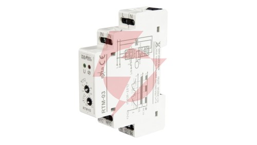 Regulator temperatury od -10 do 90 st. C jednomodułowy z nastawą histerezy 0,25-2 st. C RTM-03 EXT10000251