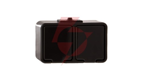 Cedar Gniazdo hermetyczne podwójne z/u 16A IP44 czarne Nt-230H NT230H05