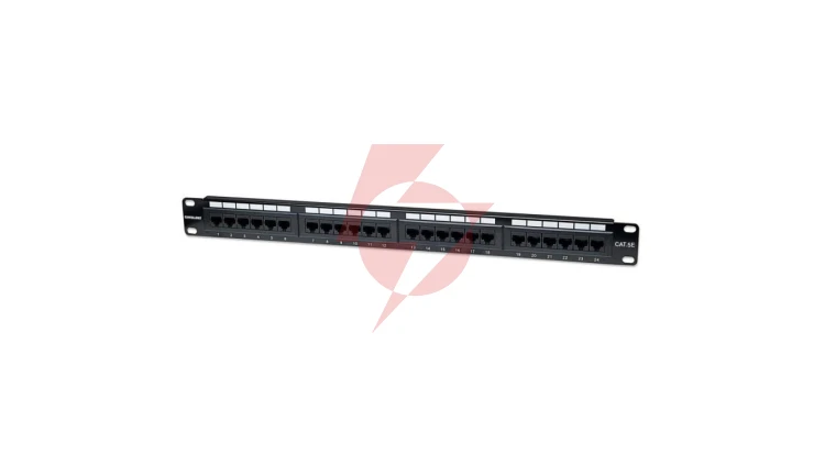 Panel Krosowy PatchPanel 1U Rack 19 UTP 24x RJ45 Cat5e