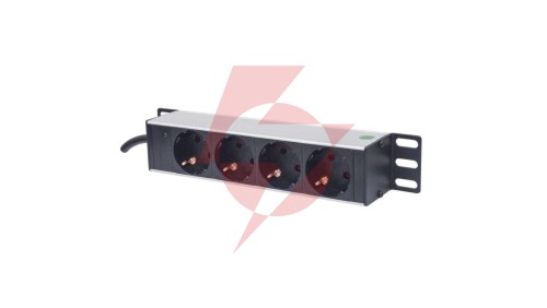 Listwa zasilająca Rack 10, 4 gniazda Schuko