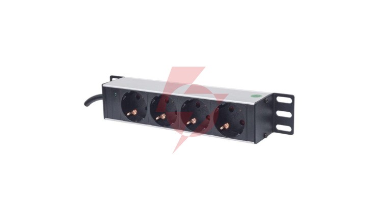 Listwa zasilająca Rack 10, 4 gniazda Schuko