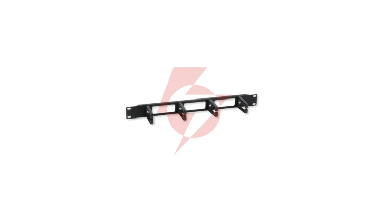 Organizer kabli 1U do szaf rack 19, 4x67mm, czarny