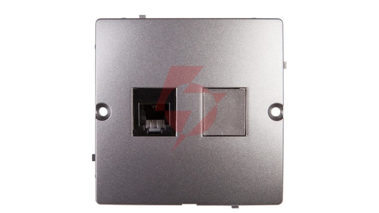 Simon Basic Gniazdo telefoniczne pojedyncze RJ11 stal inox BMTF1.02/21