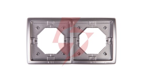 Simon Basic Standard Ramka bryzgoszczelna podwójna z uszczelką IP44 stal inox BMR2B/21