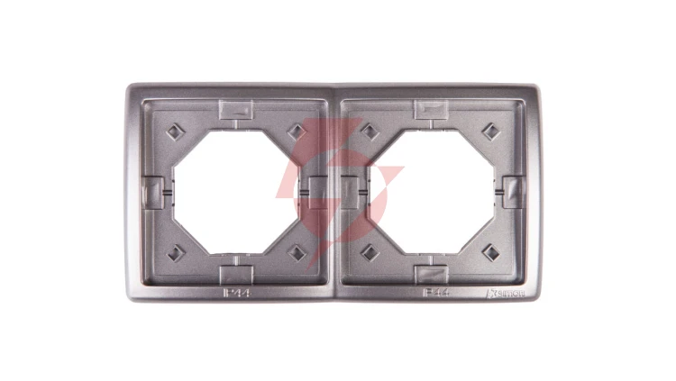 Simon Basic Standard Ramka bryzgoszczelna podwójna z uszczelką IP44 stal inox BMR2B/21