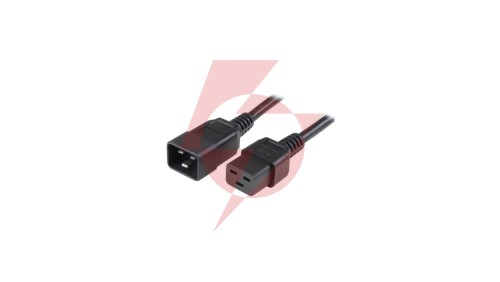 Przedłużacz kabel Zasilający Iec320 C19 Na C20 16A 2M Czarny ICOC 065-NC