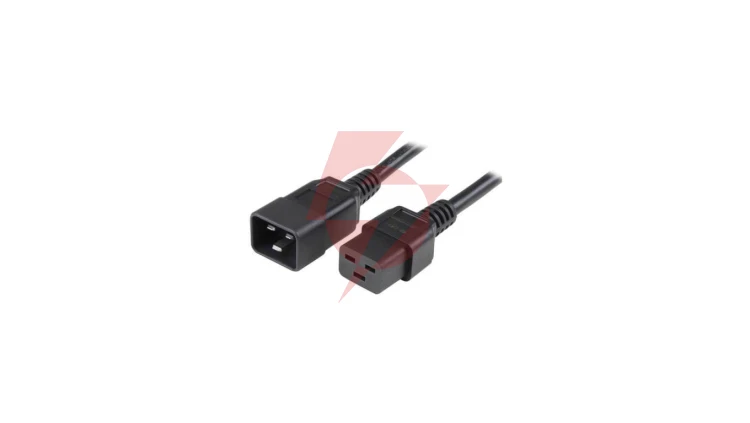 Przedłużacz kabel Zasilający Iec320 C19 Na C20 16A 2M Czarny ICOC 065-NC