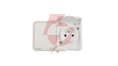 Cedar Gniazdo hermetyczne podwójne z/u 16A IP44 białe Nt-230H NT230H01