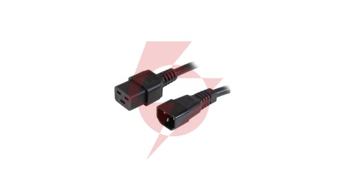 Przedłużacz kabel Zasilający Iec320 C14 Na C19 10A 2M Czarny ICOC 066-NC