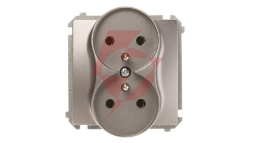 Simon Basic Gniazdo podwójne z/u 16A IP20 stal inox BMGZ2M.01/21