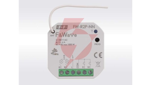 Dopuszkowy przekaźnik dwukanałowy braz przewodu N FiWave FW-R2P-NN