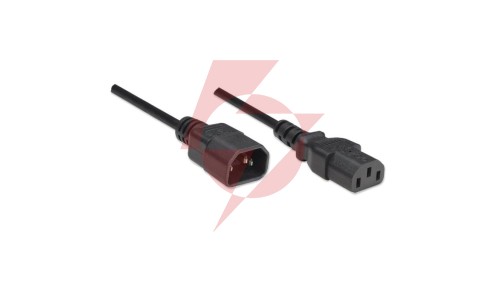 Przedłużacz kabel Zasilający Iec320 C14 Na C13 10A 1M Czarny ICOC 03-NC-01