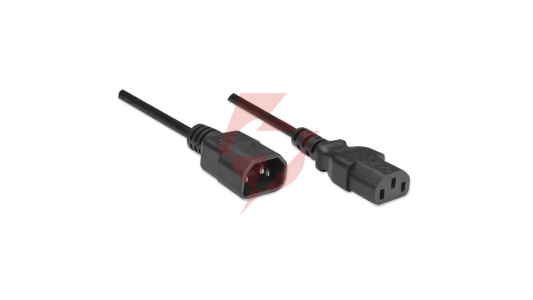 Przedłużacz kabel Zasilający Iec320 C14 Na C13 10A 1M Czarny ICOC 03-NC-01