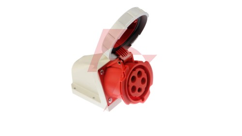 Gniazdo stałe 32A 5P 400V czerwone IP67 /bez dławnicy/ 1252-6