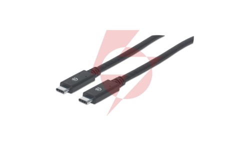 Kabel USB-C 3.2 Gen1 Typ-C M/M 60W 3A 5Gbps czarny 354905 /2m/