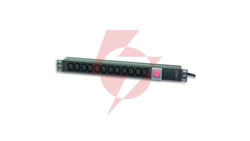Listwa zasilająca RACK 1U 12x GNIAZDO C13 Wtyk C20 DO UPS I-CASE STRIP-12C