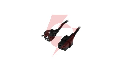 Kabel Zasilający Iec320 Schuko Na C19 16A 2.5M Czarny ICOC 063-NC