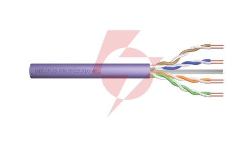 Kabel teleinformatyczny U/UTP kat.6 4x2xAWG23 LSOH drut fioletowy Dca DK-1614-VH-305 /305m/