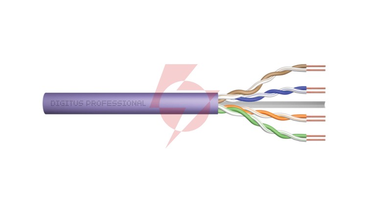 Kabel teleinformatyczny U/UTP kat.6 4x2xAWG23 LSOH drut fioletowy Dca DK-1614-VH-305 /305m/