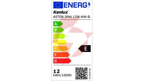Oprawa ścienna LED 12W ASTEN IP44 12W-NW-B czarna 850lm 4000K kinkiet 26684