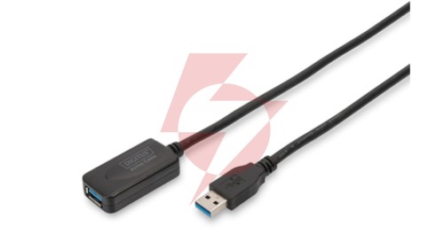 Kabel przedłużający USB 3.0 SuperSpeed Typ USB A/USB A M/Ż aktywny czarny 5m DA-73104
