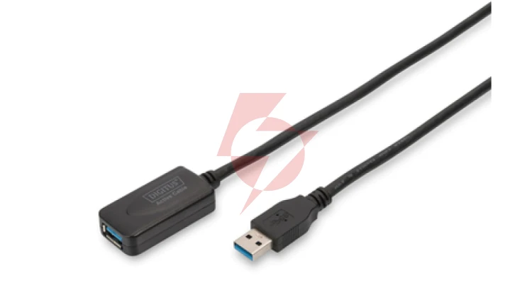 Kabel przedłużający USB 3.0 SuperSpeed Typ USB A/USB A M/Ż aktywny czarny 5m DA-73104