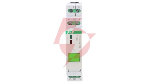 Przekaźnik bistabilny z przyciskiem do sterowania ręcznego na szynę DIN z przekaźnikiem inrush 160A/20ms BIS-411B-LED